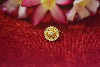 Yellow premium multi diamond designer sizzling nosering or nose pin 1