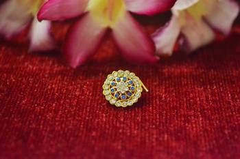 Blue premium multi diamond designer sizzling nosering or nose pin 1