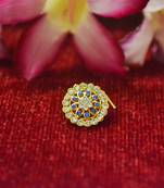 Blue premium multi diamond designer sizzling nosering or nose pin