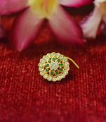 Green premium multi diamond designer sizzling nosering or nose pin