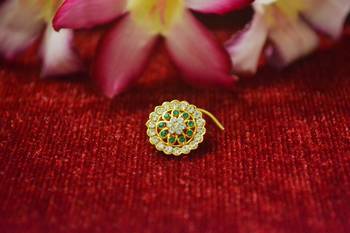 Green premium multi diamond designer sizzling nosering or nose pin 2