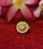 Pink premium multi diamond designer sizzling nosering or nose pin