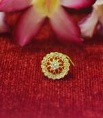 Red premium multi diamond designer sizzling nosering or nose pin