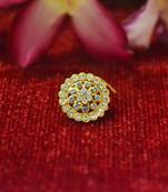 Blue Designer Gold Plated Multi diamond nosering or nose pin
