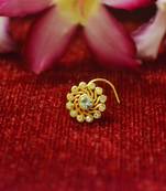 Gold premium multi diamond designer sizzling nosering or nose pin