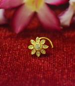 Gold multi diamond designer sizzling nosering or nose pin