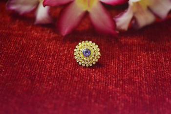 Purple Big premium multi diamond designer sizzling nosering or nose pin 1