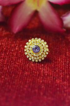 Purple Big premium multi diamond designer sizzling nosering or nose pin