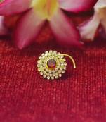 Red premium multi diamond designer sizzling nosering or nose pin