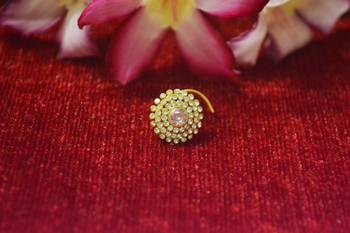 Pink Big premium multi diamond designer sizzling nosering or nose pin 1