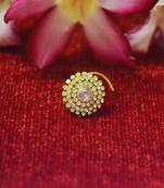 Pink Big premium multi diamond designer sizzling nosering or nose pin