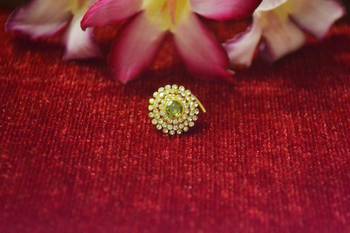 Green premium multi diamond designer sizzling nosering or nose pin 2