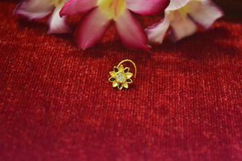 Black premium multi diamond designer sizzling nosering or nose pin 3