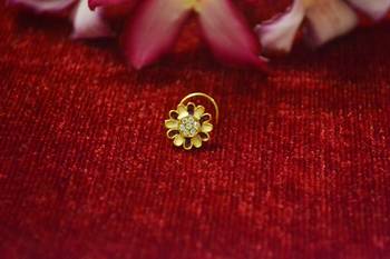Maroon meenakari multi diamond designer sizzling nosering or nose pin 1