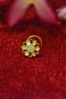 Maroon meenakari multi diamond designer sizzling nosering or nose pin