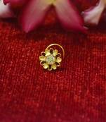 Maroon meenakari multi diamond designer sizzling nosering or nose pin