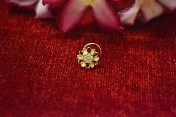 Maroon meenakari multi diamond designer sizzling nosering or nose pin 2