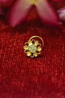 Maroon meenakari multi diamond designer sizzling nosering or nose pin