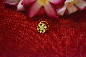 Black Meenakari multi diamond designer sizzling nosering or nose pin 2