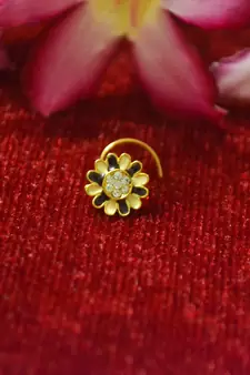 Black Meenakari multi diamond designer sizzling nosering or nose pin