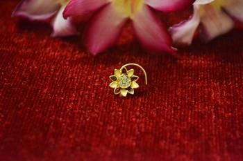 Maroon meenakari multi diamond designer sizzling nosering or nose pin 1