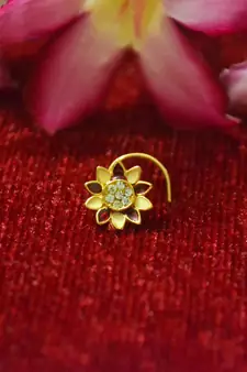 Maroon meenakari multi diamond designer sizzling nosering or nose pin