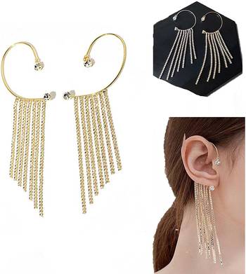 Gold diamond ear-cuffs Multi Strand Gold Plated Ear Cuff 1