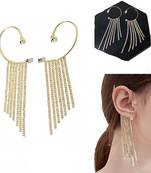 Gold diamond ear-cuffs Multi Strand Gold Plated Ear Cuff