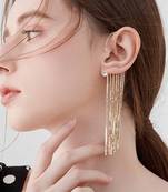 Gold diamond ear-cuffs multi strand gold plated ear cuff
