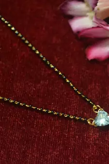 Designer single Stone Heart Diamond Mangalsutra