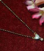 Designer single Stone Heart Diamond Mangalsutra