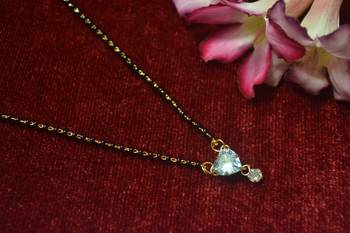Designer single Stone Heart Diamond Mangalsutra 3