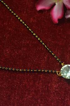 Designer single Stone Diamond Mangalsutra