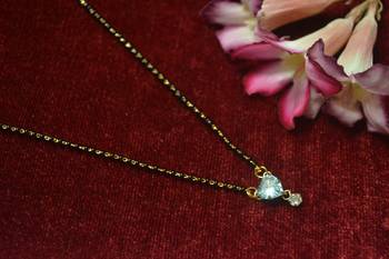 Designer single Stone Heart Diamond Mangalsutra 4