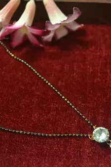 Designer single Stone Diamond Mangalsutra