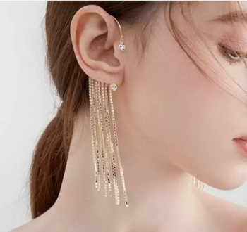 Gold diamond ear-cuffs Multi Strand Gold Plated Ear Cuff 2