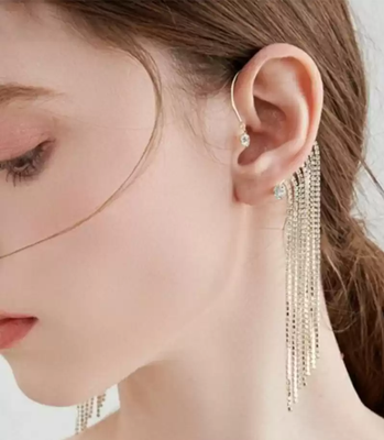 Gold diamond ear-cuffs multi strand gold plated ear cuff 2