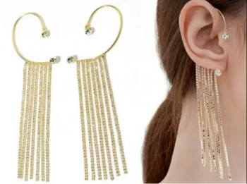 Gold diamond ear-cuffs Multi Strand Gold Plated Ear Cuff 1