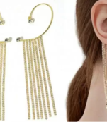 Gold diamond ear-cuffs Multi Strand Gold Plated Ear Cuff