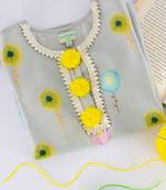 PS Kids by Payal Singhal Grey print Silkmul Tunic