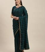 Green Woven Silk Blend Saree With Blouse