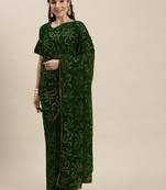 Green Woven Georgette Saree With Blouse