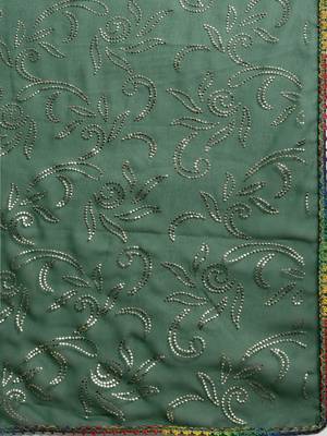 Green Woven Georgette Saree With Blouse 5