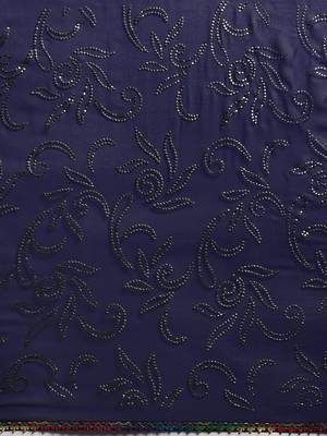 Blue Woven Georgette Saree With Blouse 5
