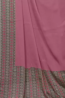 Pink Printed Chiffon Saree With Blouse