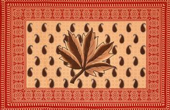 JAIPUR FABRIC Croton Orange Queen Size Pure Cotton Single Bedsheet with 2 Pillow Covers 3