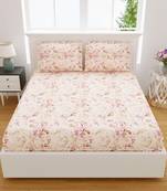 JAIPUR FABRIC Miniflora Flamingo King Size Bedsheet With 2 Pillow Covers