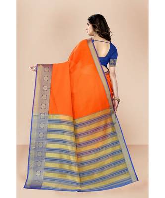 orange gadwal cotton sarees 3