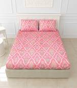 JAIPUR FABRIC Peachy Organic Super Soft King Size Double BedSheet 2 Pillow Covers