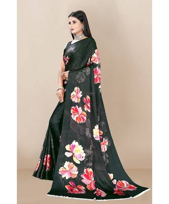 black indigo Japan Satin Sarees 2
